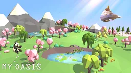Screenshot 1: My Oasis - Calming and Relaxing Incremental Game