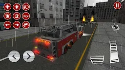 Screenshot 2: Real Fire Truck Driving Simulator: Fire Fighting
