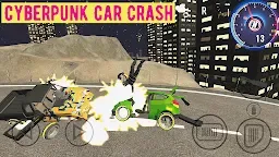 Screenshot 1: Cyberpunk Car Crash