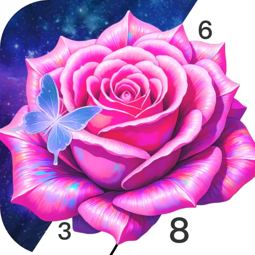 Rose Butterfly Color by Number - Games