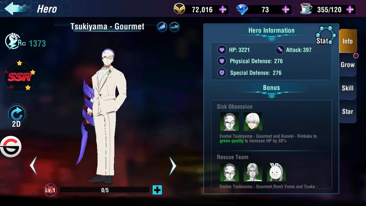 Tokyo Ghoul Dark War Ver. 1.2.14 MOD Menu APK