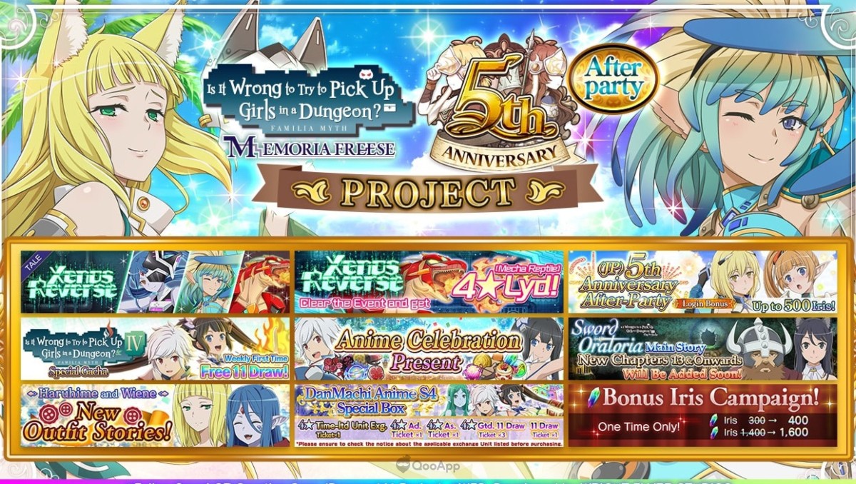 DanMachi Memoria Freese 5th Anniversary After Party Campaign Runs Until September 28
